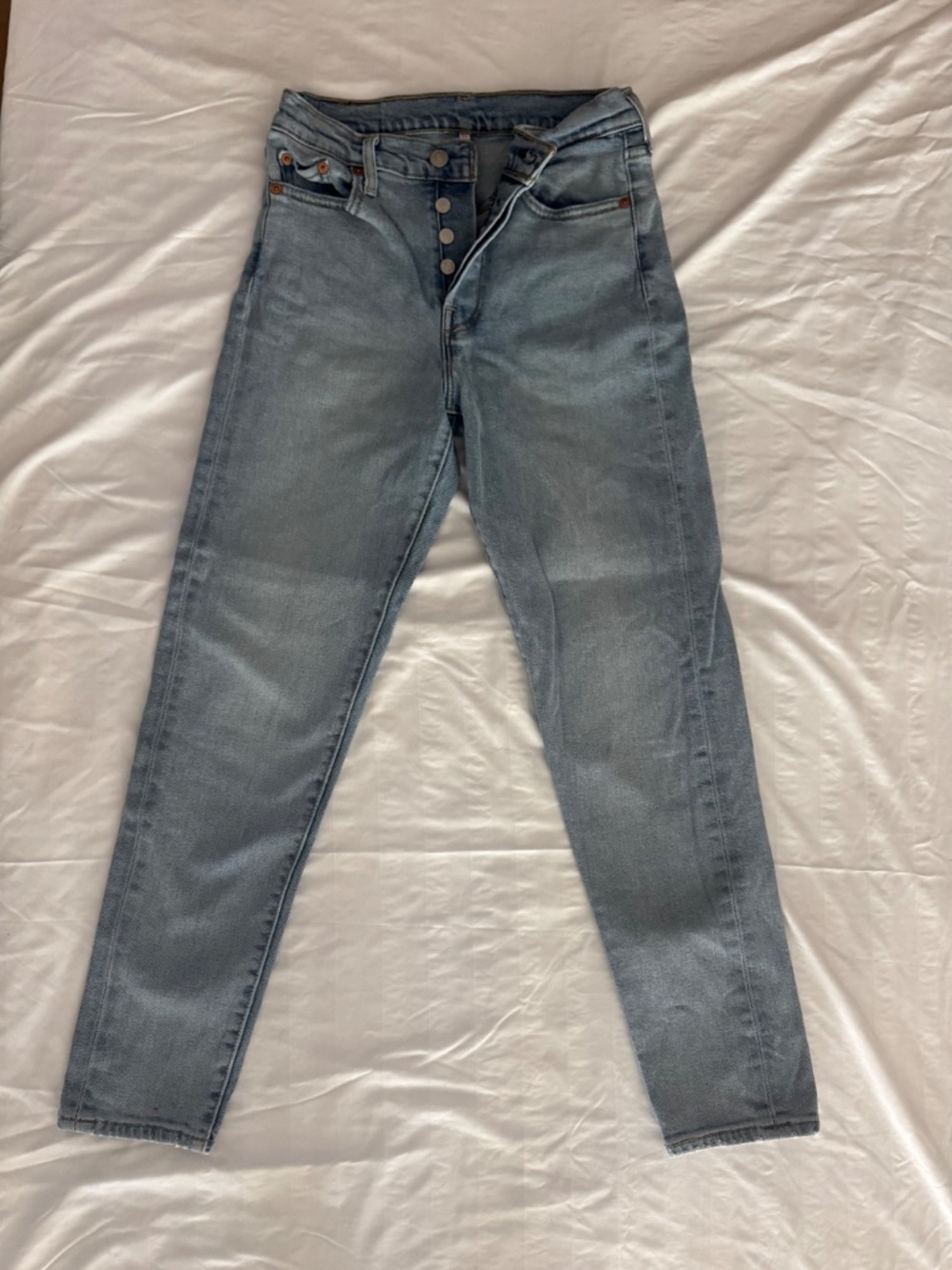 Levi’s High Rise Stretch Jeans W26 Light Wash Skinny Slim Denim - Picture 3 of 5